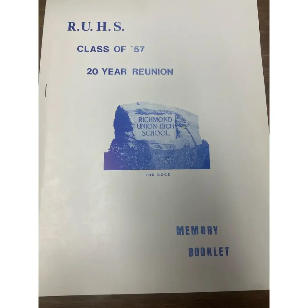 1957 Richmond Union High School CA Diploma Reunion Booklet Senior Memorabilia